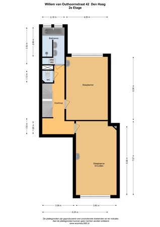 Floorplan - Willem van Outhoornstraat 42, 2593 ZX Den Haag