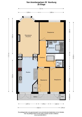 Floorplan - Van Arembergelaan 25, 2274 BN Voorburg