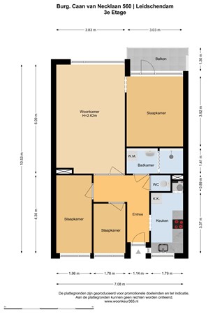Floorplan - Burgemeester Caan van Necklaan 560, 2262 HH Leidschendam