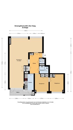 Floorplan - Smaragdhorst 429, 2592 RN Den Haag
