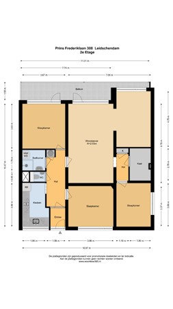 Floorplan - Prins Frederiklaan 308, 2263 HR Leidschendam