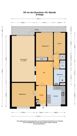 Floorplan - Ds van den Boschlaan 103, 2286 PD Rijswijk