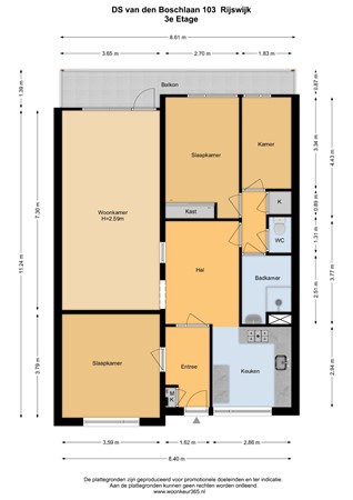 Floorplan - Ds van den Boschlaan 103, 2286 PD Rijswijk