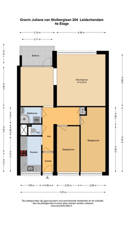 Floorplan - Gravin Juliana van Stolberglaan 204, 2263 VL Leidschendam