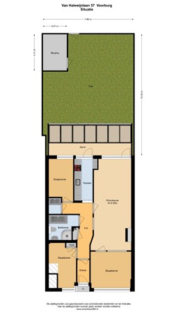 Floorplan - Van Halewijnlaan 57, 2274 TD Voorburg