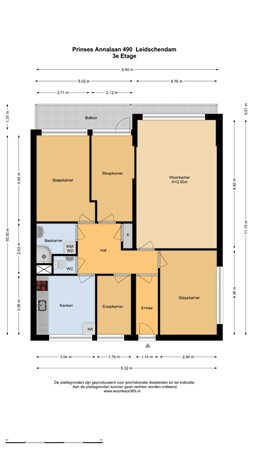 Floorplan - Prinses Annalaan 490, 2263 XX Leidschendam
