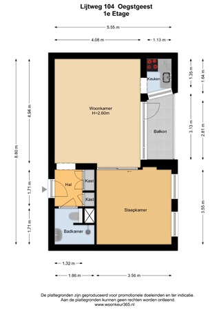 Floorplan - Lijtweg 104, 2341 HB Oegstgeest