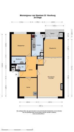 Floorplan - Monseigneur van Steelaan 33, 2273 EG Voorburg