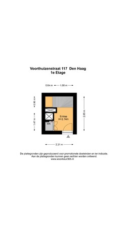 Floorplan - Voorthuizenstraat 117, 2573 AD Den Haag