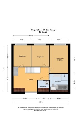 Floorplan - Hagenstraat 23, 2497 BB Den Haag