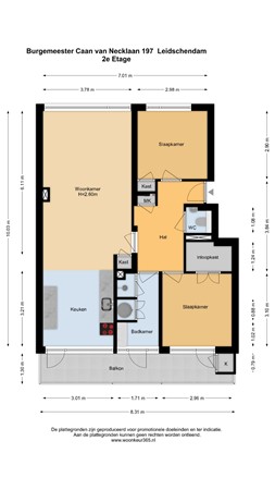 Floorplan - Burgemeester Caan van Necklaan 197, 2262 GH Leidschendam