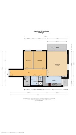 Floorplan - Dignaland 12, 2591 CC The Hague
