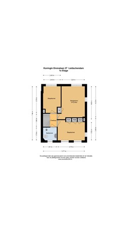 Floorplan - Koningin Emmalaan 27, 2264 SH Leidschendam