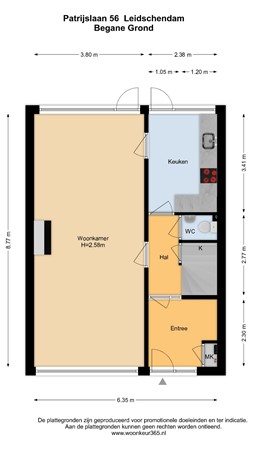 Floorplan - Patrijslaan 56, 2261 EE Leidschendam