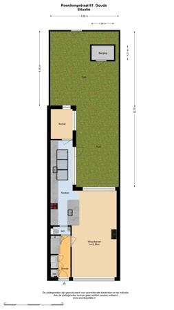 Floorplan - Roerdompstraat 61, 2802 CS Gouda
