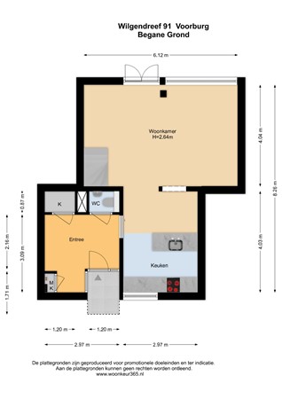 Floorplan - Wilgendreef 91, 2272 EN Voorburg