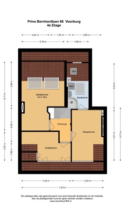 Floorplan - Prins Bernhardlaan 66, 2274 JB Voorburg
