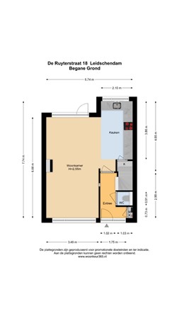Floorplan - De Ruyterstraat 18, 2266 KW Leidschendam