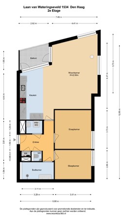 Floorplan - Laan van Wateringse Veld 1534, 2548 DA Den Haag