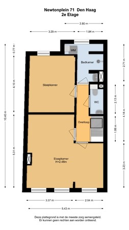 Floorplan - Newtonplein 71, 2562 JZ Den Haag