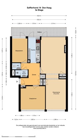 Floorplan - Saffierhorst 14, 2592 GL The Hague