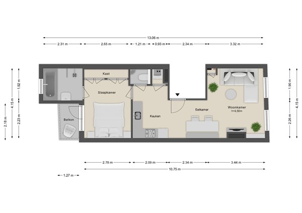 Fagelstraat 4-3, 1052 GB Amsterdam - Fagelstraat 4-3 - Amsterdam - Derde verdieping - 2D.jpg