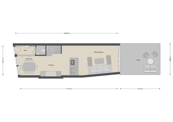 Oranjeboomstraat 147, 2013 XD Haarlem - Oranje boomstraat 147 - Haarlem - Perceeltekening - 2D.jpg