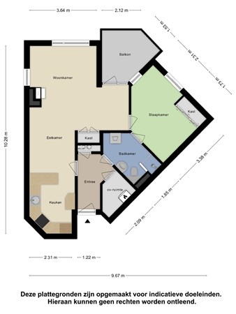 Plattegrond - G van Damstraat 43, 3417 WC Montfoort 