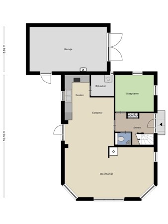 Plattegrond - Bruggemeestersstraat 5, 2415 AA Nieuwerbrug aan den Rijn 