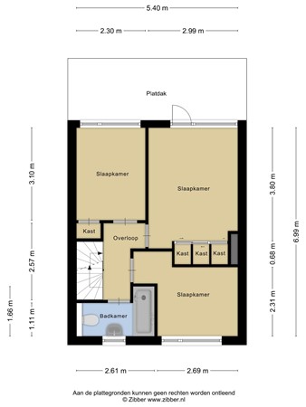 Plattegrond - Populierstraat 16, 3442 GP Woerden 