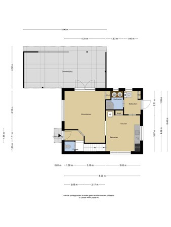 Plattegrond - Mijzijde 92, 3471 GR Kamerik 