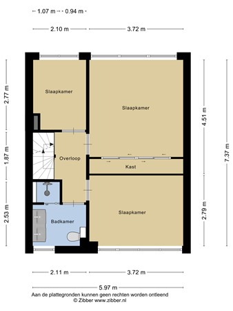 Plattegrond - Jan Sluijtersstraat 11, 3443 HP Woerden 