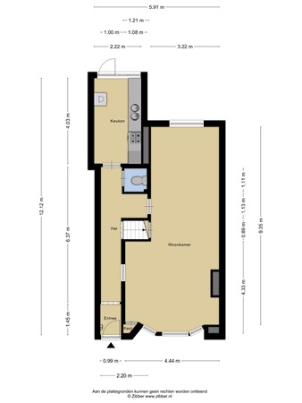 Plattegrond - Utrechtsestraatweg 17, 3445 AL Woerden 