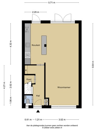 Plattegrond - Geraniumstraat 17, 3442 XG Woerden 