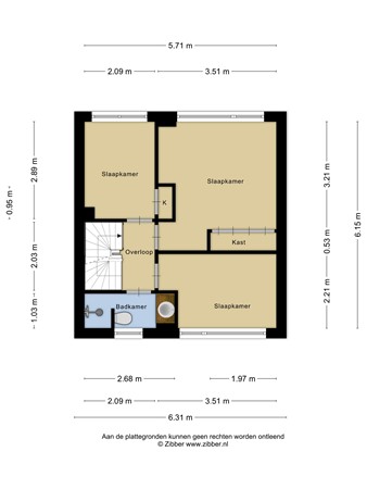 Plattegrond - Geraniumstraat 17, 3442 XG Woerden 