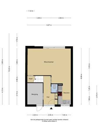 Plattegrond - Jurastraat 16, 3446 DG Woerden 