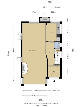 Plattegrond - Utrechtsestraatweg 71II, 3445 AN Woerden 