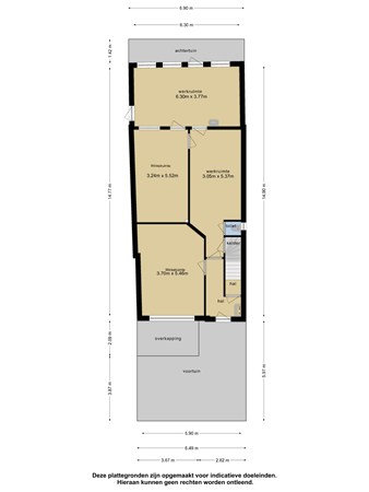 Plattegrond - Utrechtsestraatweg 69, 3445 AN Woerden 