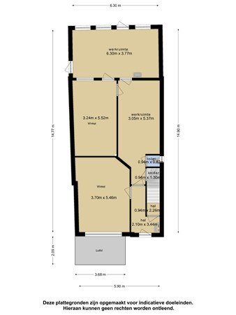 Plattegrond - Utrechtsestraatweg 69, 3445 AN Woerden 
