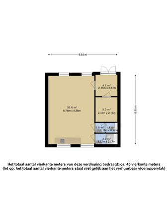 Plattegrond - Provincialeweg Oost 97, 2851 AC Haastrecht 