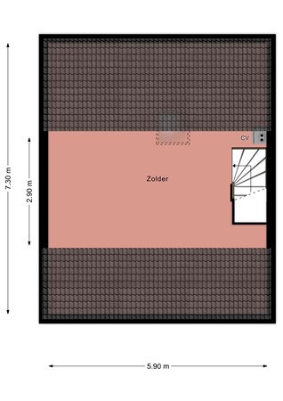 Floorplan - Van Ommenstraat 7, 8326 CP Sint Jansklooster