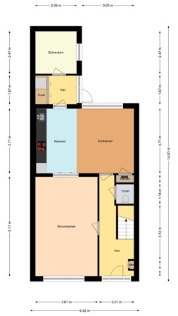 Floorplan - Burg Ten Veldestr 6, 8281 ZS Genemuiden