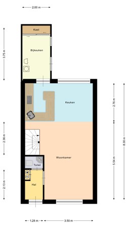 Floorplan - Klein Lageland 8, 8064 AR Zwartsluis