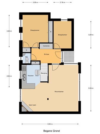 Floorplan - Oud Bonaventurasedijk 68, 3291 CL Strijen