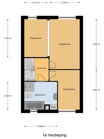 Floorplan - Stoop van Strijenstraat 26, 3291 GL Strijen