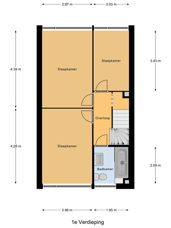 Floorplan - Bootstraat 17, 3295 TB 's-Gravendeel