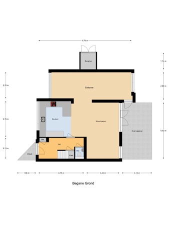 Floorplan - Nassaulaan 164, 3297 BK Puttershoek