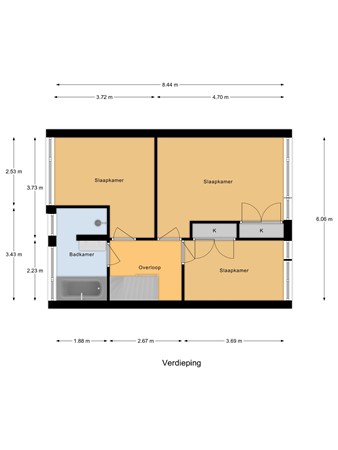 Floorplan - Nassaulaan 164, 3297 BK Puttershoek