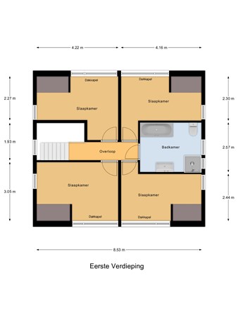 Floorplan - Nieuwestraat 75, 3291 AP Strijen