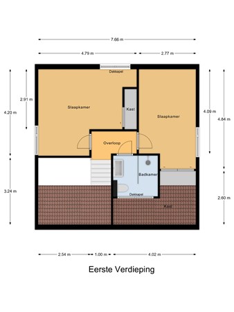 Floorplan - Boompjesstraat 42, 3291 AB Strijen